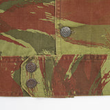 60s Vintage Custom Tailored French Army Lizard Camo HBT Ike Jacket - Small
