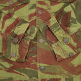60s Vintage Custom Tailored French Army Lizard Camo HBT Ike Jacket - Small