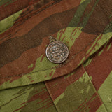 60s Vintage Custom Tailored French Army Lizard Camo HBT Ike Jacket - Small