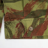 60s Vintage Custom Tailored French Army Lizard Camo HBT Ike Jacket - Small