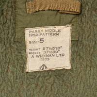 50s Vintage British Army Middle Parka - Large