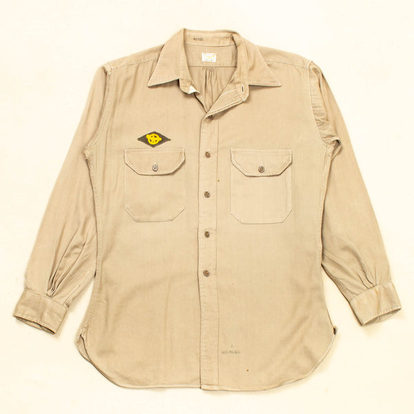 40s WW2 Vintage US Army Private Purchase Khaki Shirt - Small