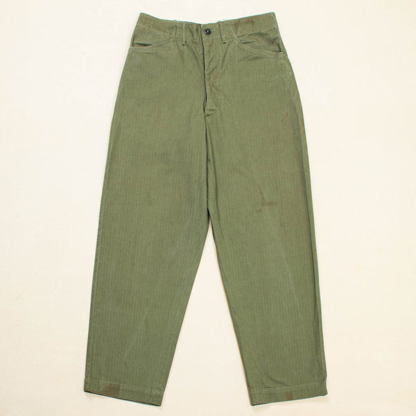 40s WW2 Vintage US Navy N-3 HBT Utility Trousers - 31x31