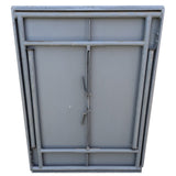 60s Vintage Heavy Duty Industrial West German Army Steel Metal Folding Table - 39.5"x29.5"x30"
