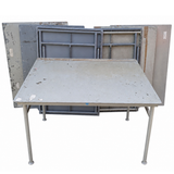 60s Vintage Heavy Duty Industrial West German Army Steel Metal Folding Table - 39.5"x29.5"x30"