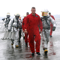 60s Vintage Red USMC ARFF Crash Rescue Coveralls - Medium