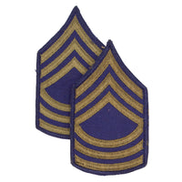 1940s WW2 Vintage US Army Subdued Cut Edge Master Sergeant Rank Chevrons Patch Set