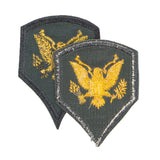 1950s Vintage US Army Full Colour Cut Edge E-4 Specialist Rank Chevrons Patch Set