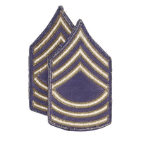 1940s WW2 Vintage US Army Subdued Cut Edge Master Sergeant Rank Chevrons Patch Set