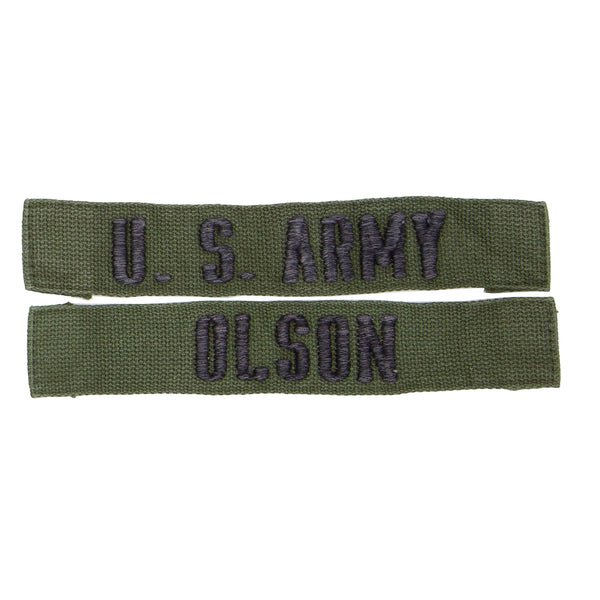 1960s Vietnamese-Made Subdued 'Olsen' US Army / Name Tape Set