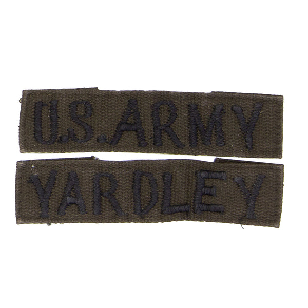 1960s Vietnamese-Made Subdued 'Yardley' US Army / Name Tape Set