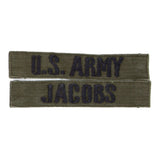 1960s Vietnamese-Made Subdued 'Jacobs' US Army / Name Tape Set