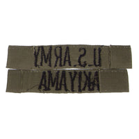 1960s US-Made Subdued Embroidered 'Akiyama' US Army / Name Tape Set