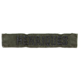 1960s Vietnam War Vintage Vietnamese-Made Subdued 'Henriques' Name Tape Patch