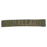 1960s Vietnamese-Made Subdued 'Ballard' Name Tape Patch
