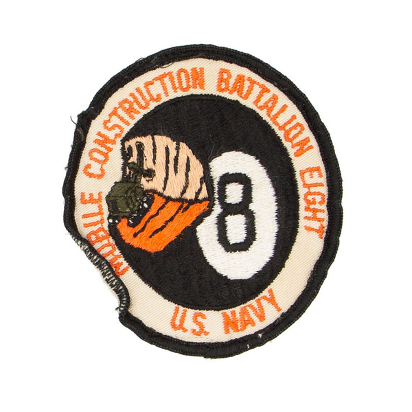 Original 1960s Vietnam Era Mobile Construction Battalion 8 'Seabees' Japanese-Made Patch