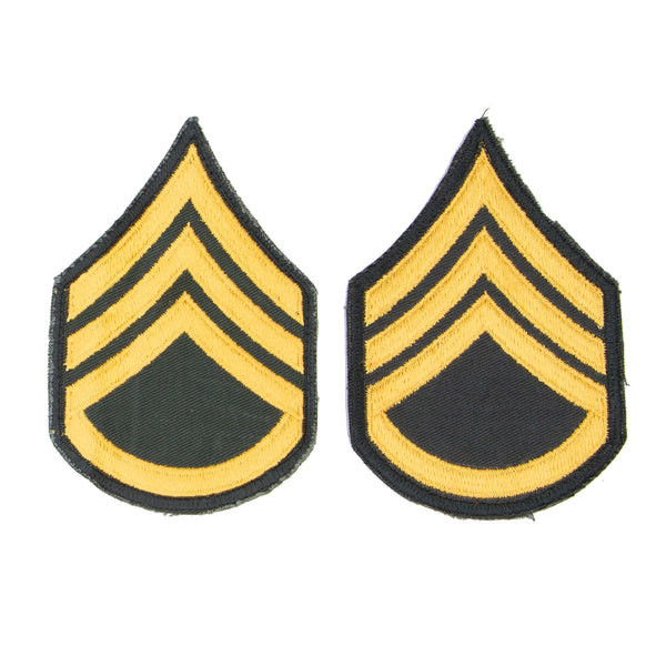Original Vietnam Era US-Made Staff Sergeant E6 Sleeve Rank Patch Set