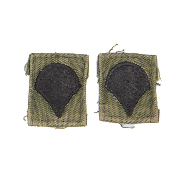Post-Vietnam Era US-Made Subdued Specialist Collar Rank Patch Set