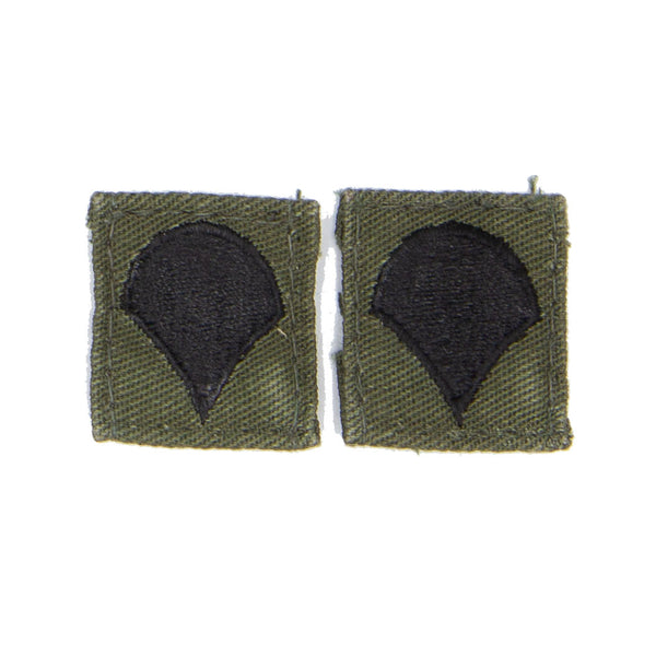 Post-Vietnam Era US-Made Subdued Specialist Collar Rank Patch Set