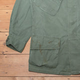 60s Vietnam War Vintage US Army Poplin Tropical Combat Coat Jungle Jacket - Medium