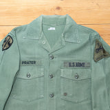 60s Vintage US Army 3rd Pattern OG-107 Sateen Utility Shirt - Small