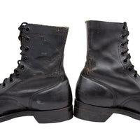 60s Vintage US Army Black Leather 'McNamara' Combat Boots - 9R