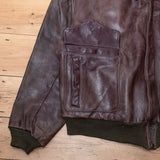 Stunning 50s Vintage Penney's Brown Horsehide Leather A-2 Style Jacket - X-Large