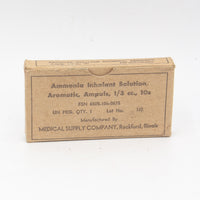 1960s US Military Vietnam War 'Ammonia Inhalant Solution, Aromatic, Ampuls'