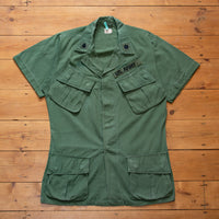 1967 Vietnam War Vintage US Army Poplin Tropical Combat Coat Jungle Jacket - Medium