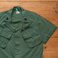 1967 Vietnam War Vintage US Army Poplin Tropical Combat Coat Jungle Jacket - Medium