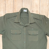70s Vintage Tailor-Made Indian Army Utility Shirt - Large